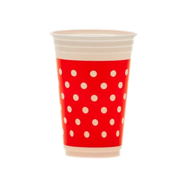 Vaso Copobras Lunares Rojo  x 30 Unidades