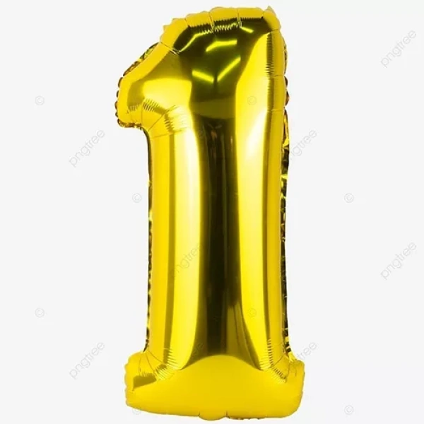 Globo Número Nº1 Dorado 36cm - 16 pulgadas