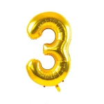 Globo Número Nº3 Dorado 72cm - 32 pulgadas