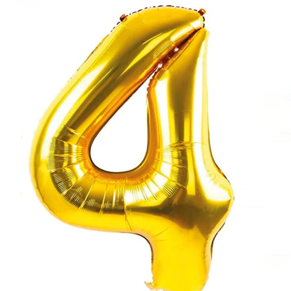 Globo Número Nº4 Dorado 72cm - 32 pulgadas
