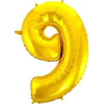 Globo Número Nº9 Dorado 72cm - 32 pulgadas