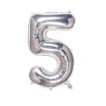 Globo Número Plateado Nº5