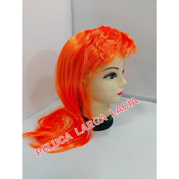 Peluca pelo largo naranja