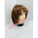 Peluca pelo largo castaño