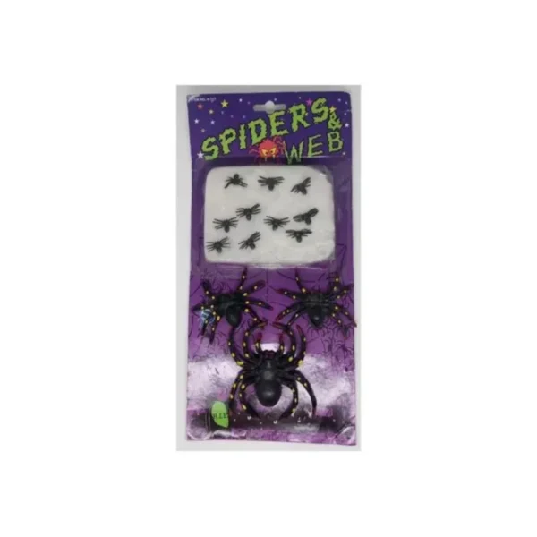 Tela Araña + 6 Arañas Decorativas
