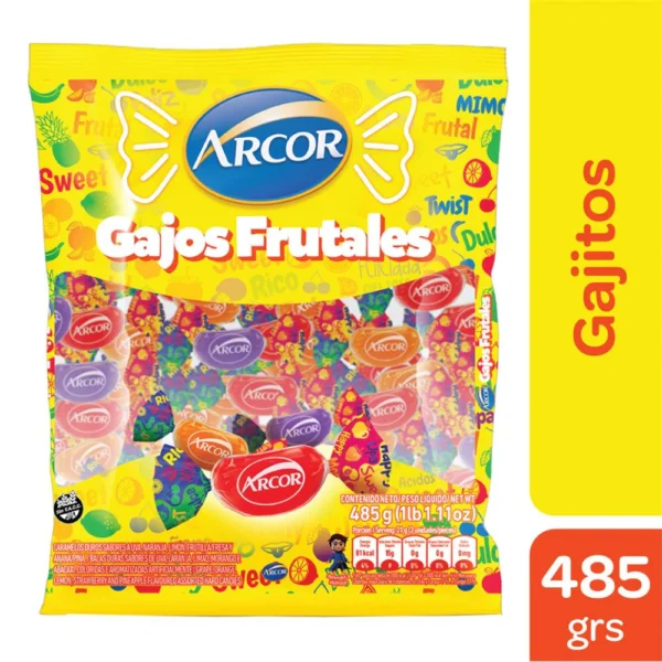 Caramelo Gajos Frutal Arcor 485grs