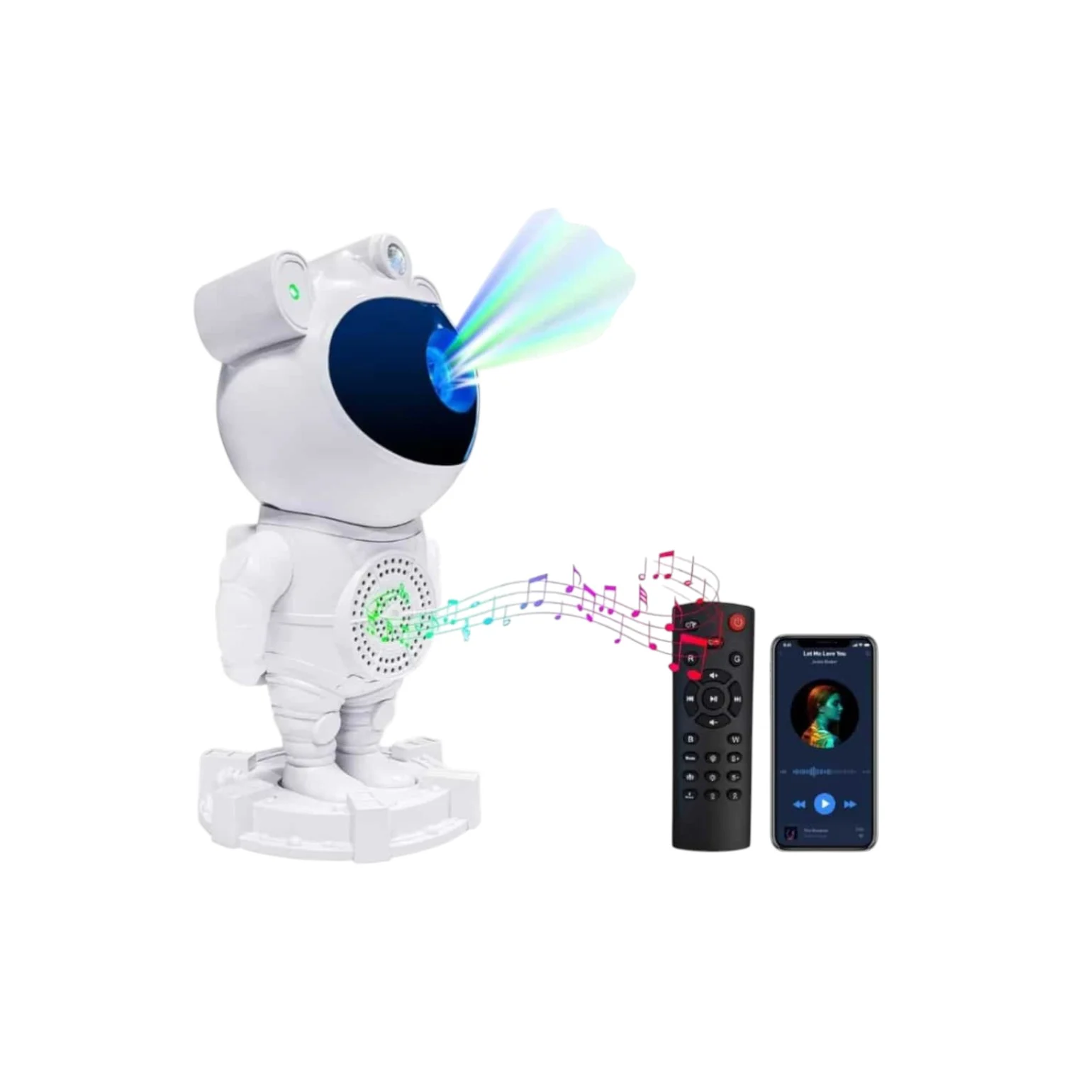 astronautaproyectorblanco-Photoroom (1) Astronauta Proyector de Galaxia con Bluetooth - Imagen 1