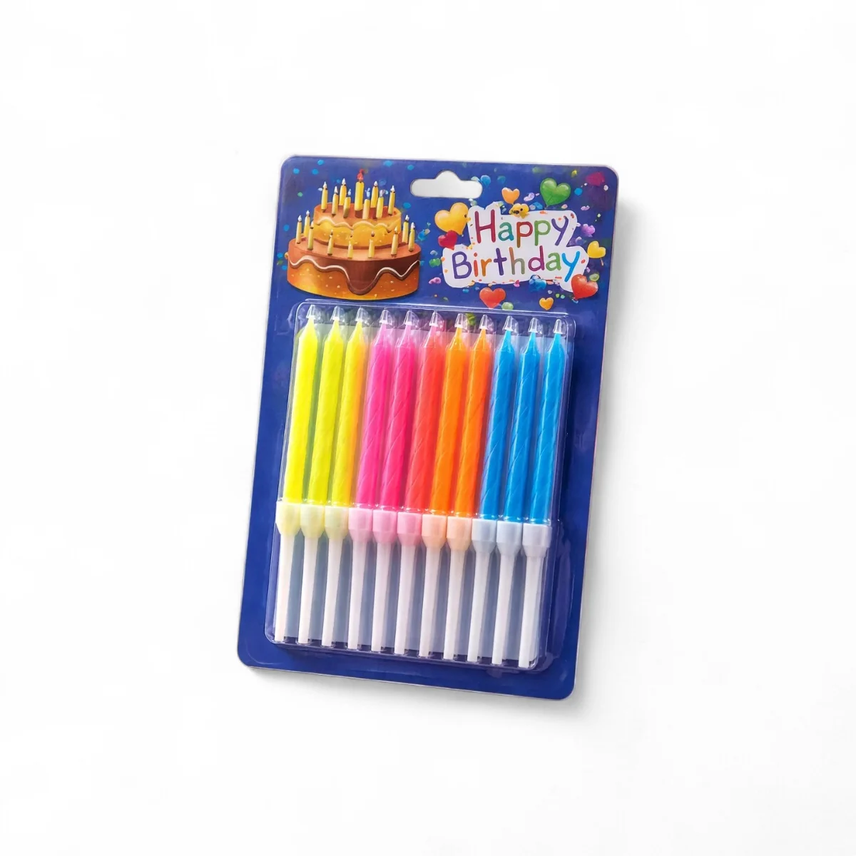 Velas de Torta Flúor para Cumpleaños x12u